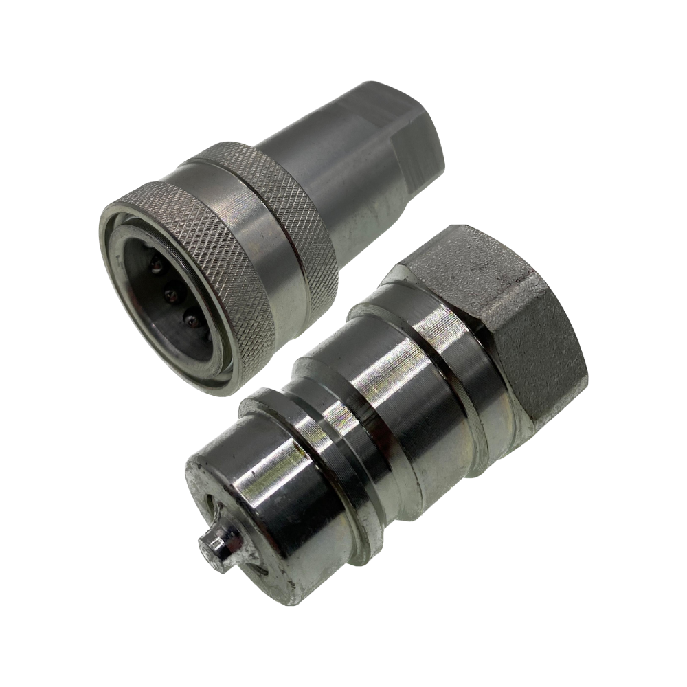 Hydraulic couplings with poppet valve Pull to disconnect ISO A