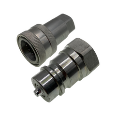 Hydraulic couplings with poppet valve Pull to disconnect ISO A