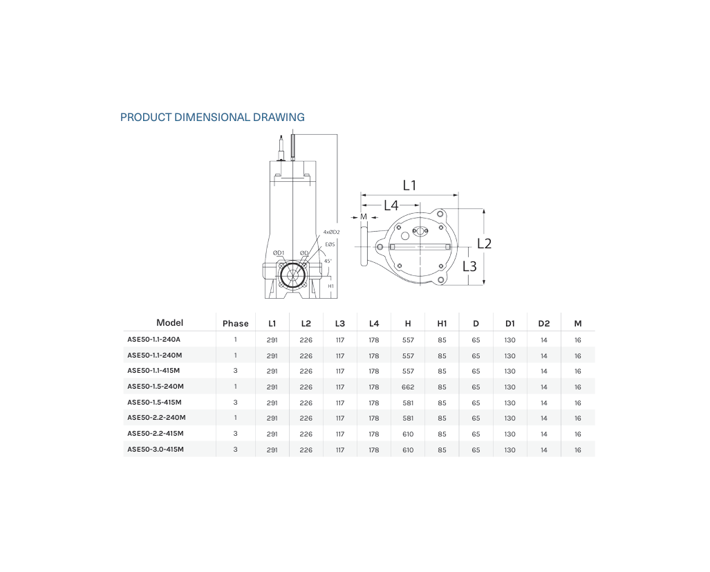 ASE SUBMERSIBLE CHANNEL PUMP